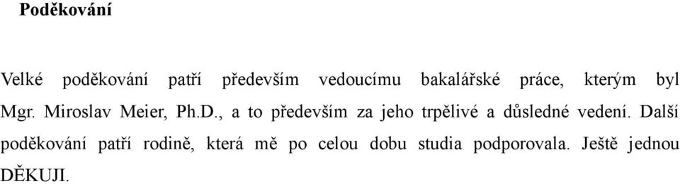 , a to především za jeho trpělivé a důsledné vedení.