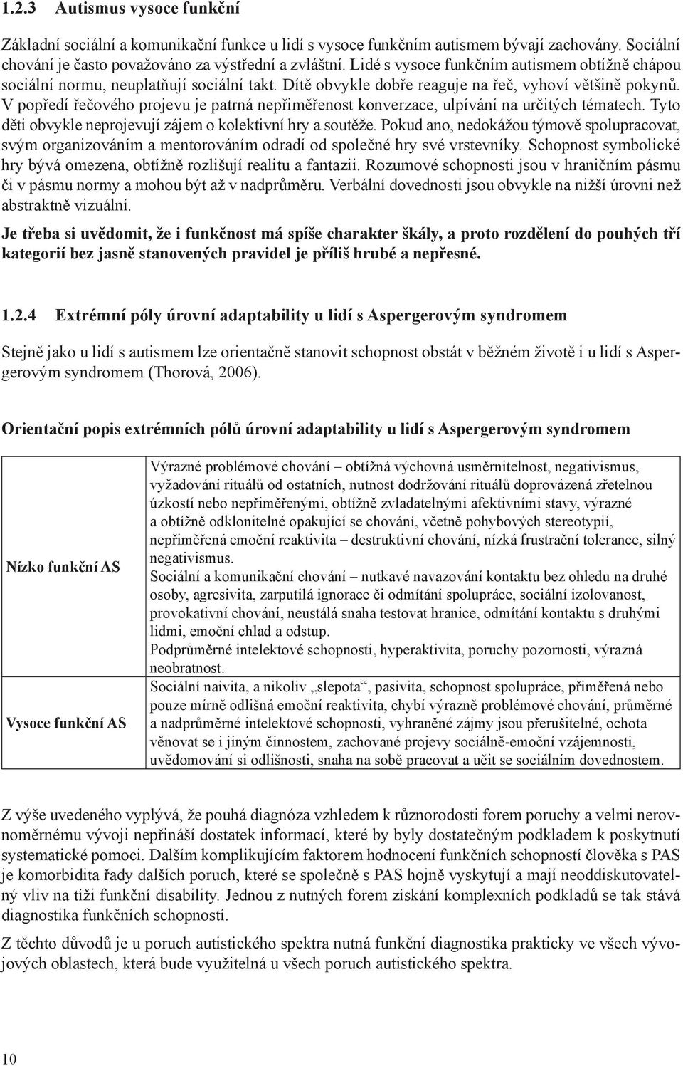 V popředí řečového projevu je patrná nepřiměřenost konverzace, ulpívání na určitých tématech. Tyto děti obvykle neprojevují zájem o kolektivní hry a soutěže.