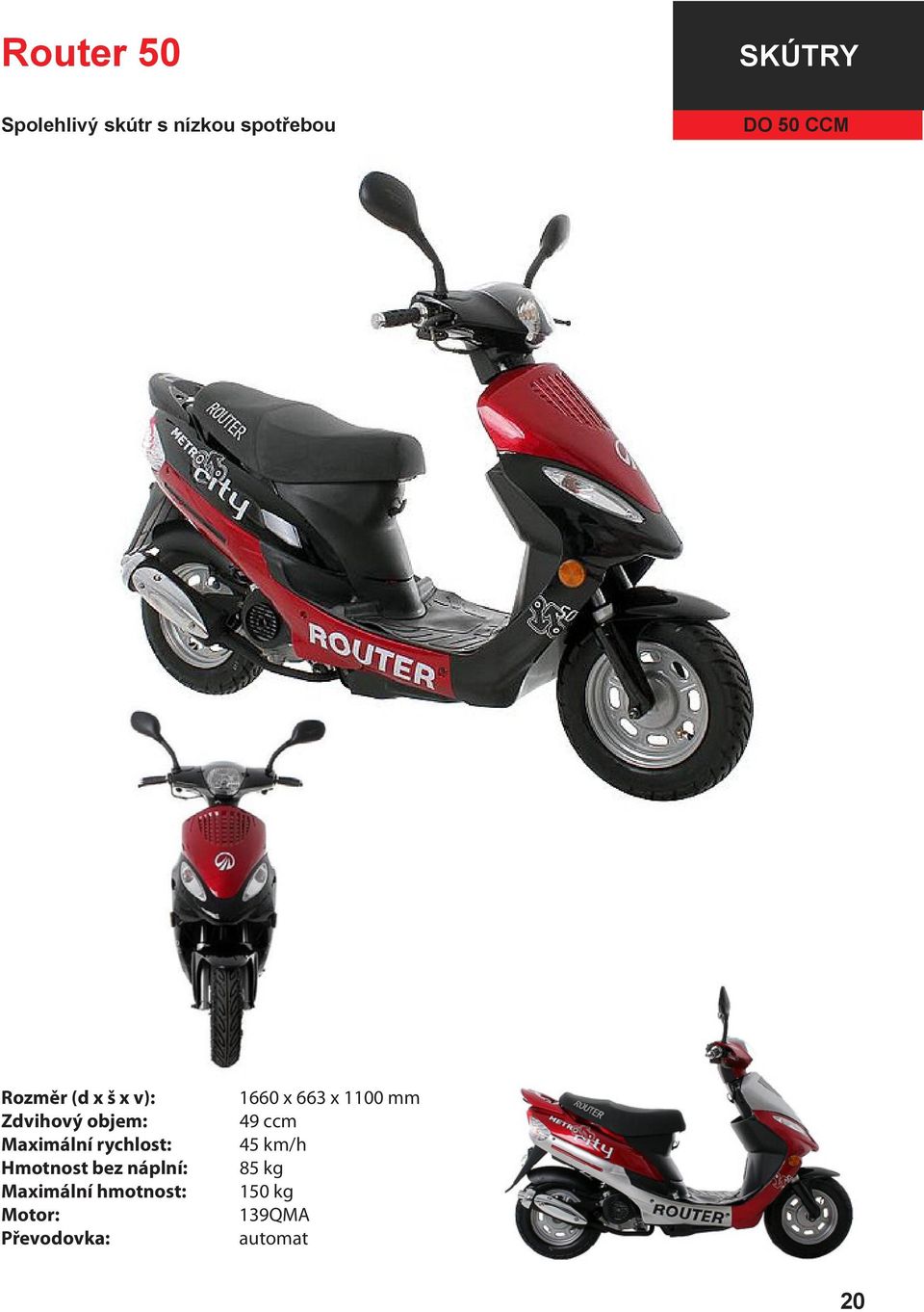 50 CCM 1660 x 663 x 1100 mm