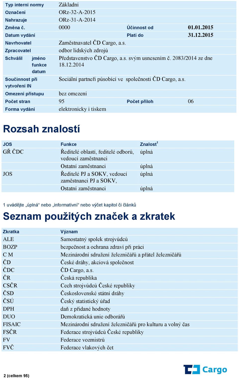 2083/2014 ze dne 18.12.2014 Sociální partneři půso