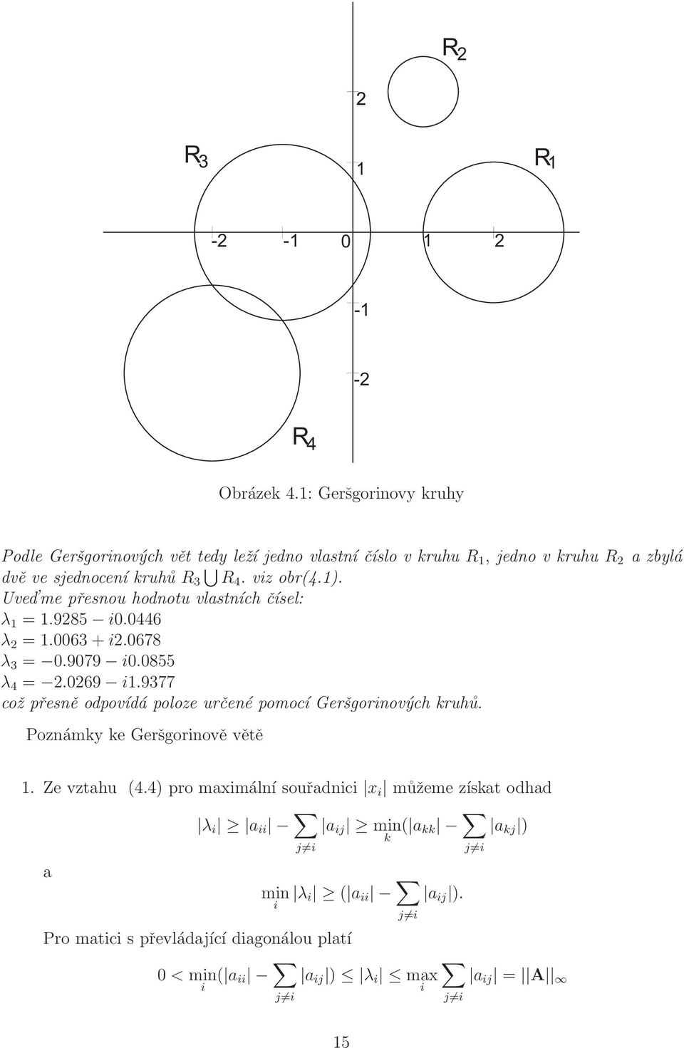 Uved me přesnou hodnotu vlastních čísel: λ 1 = 1.985 i0.0446 λ = 1.0063 + i.0678 λ 3 = 0.9079 i0.0855 λ 4 =.069 i1.