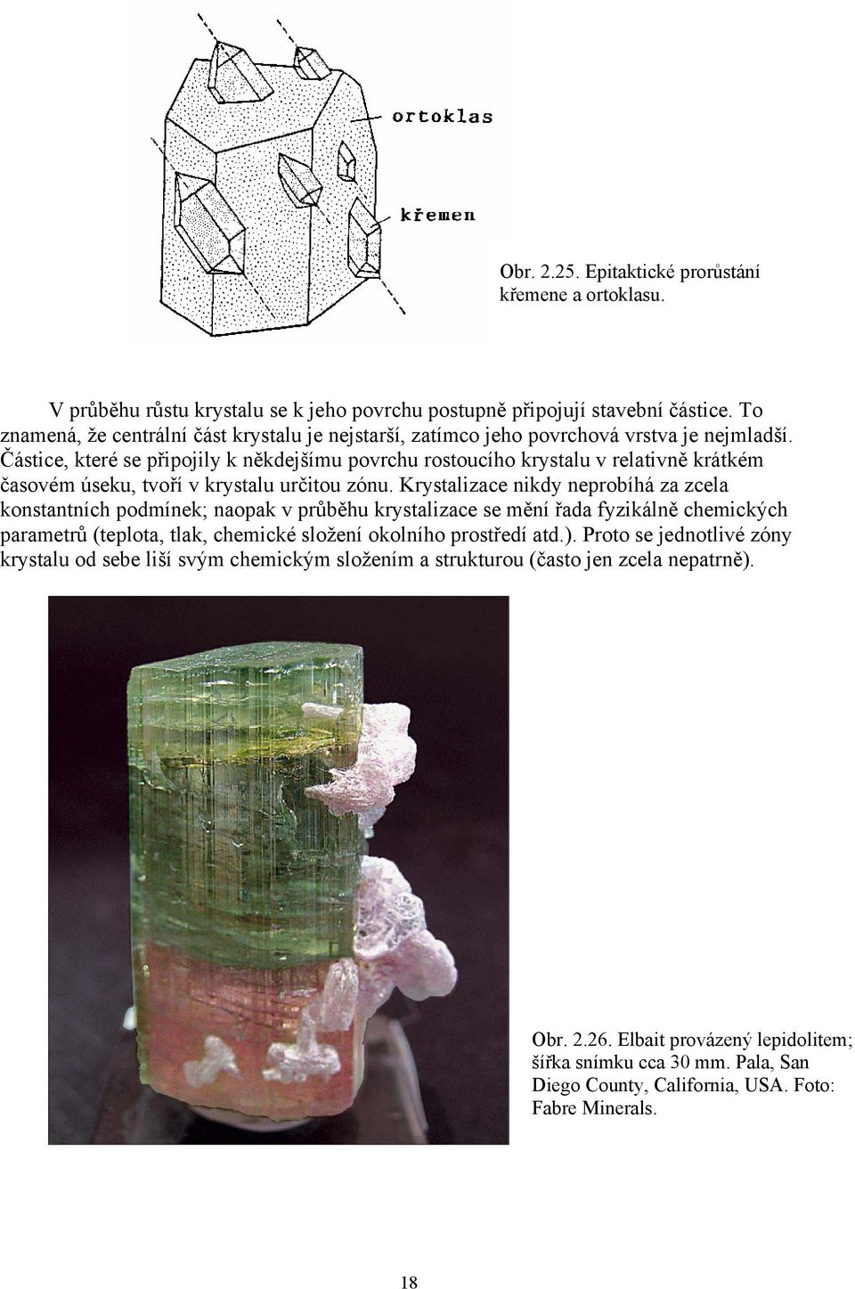 Částice, které se připojily k někdejšímu povrchu rostoucího krystalu v relativně krátkém časovém úseku, tvoří v krystalu určitou zónu.