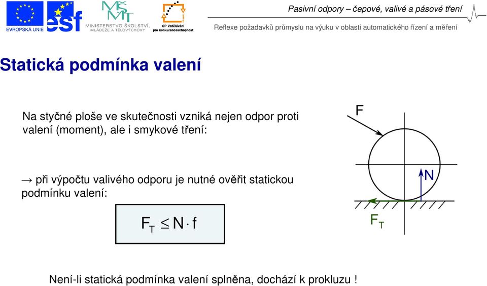 nejen odpor proti valení (moment), ale i smykové tření: při výpotu valivého odporu je nutné