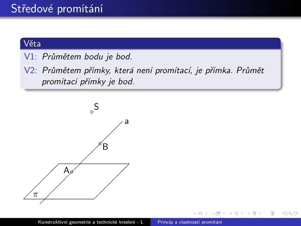 V2: Průmětem přímky, která není