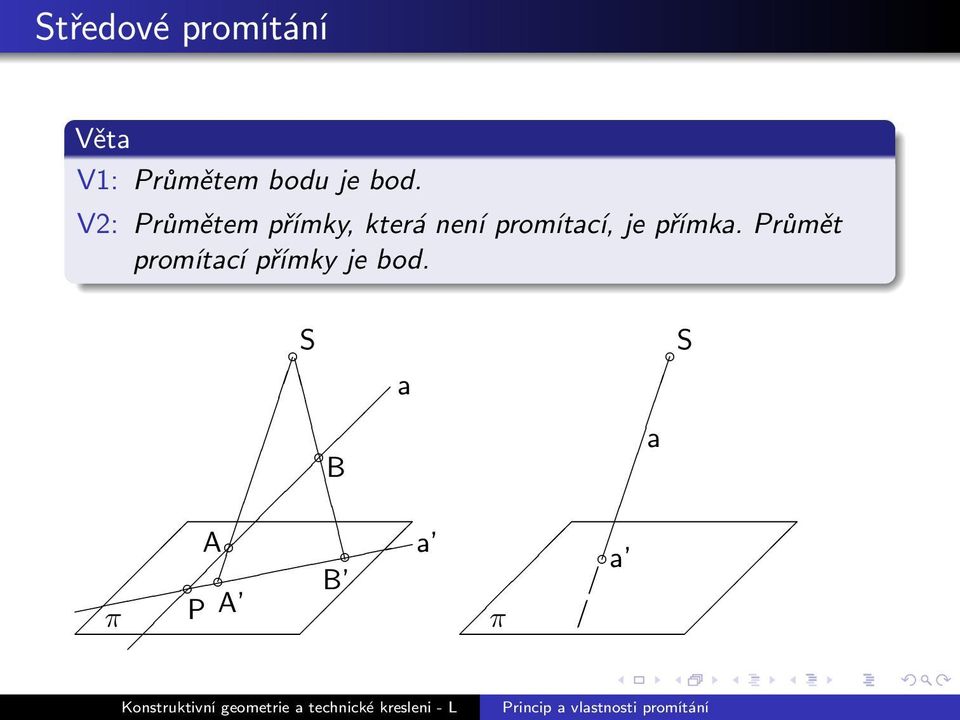 V2: Průmětem přímky, která není