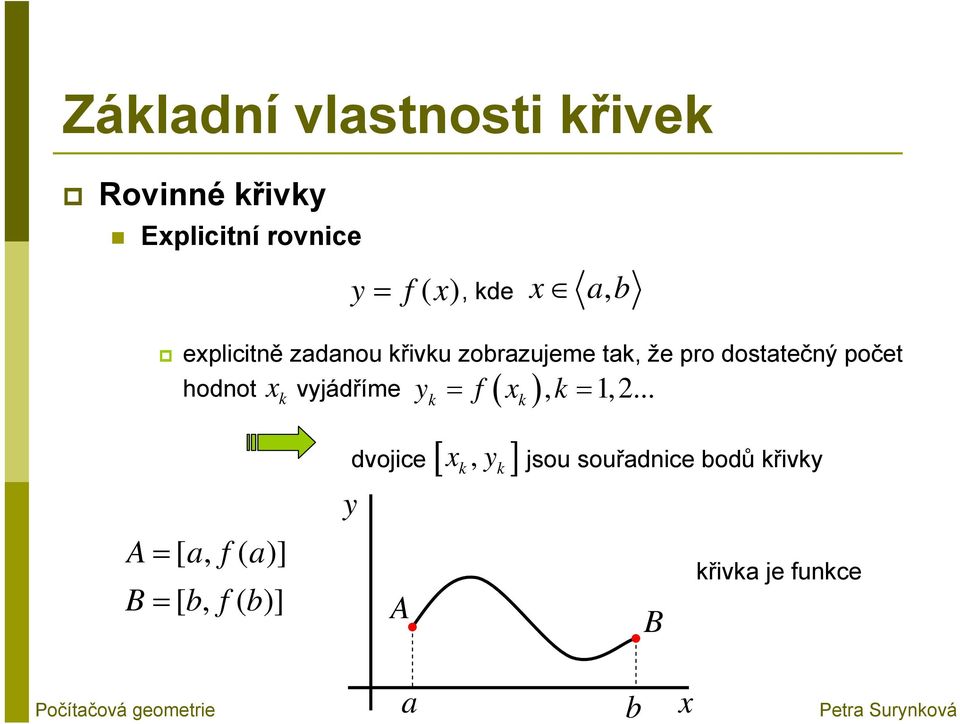 vyjádříme y = f ( x ), k = 1,2.