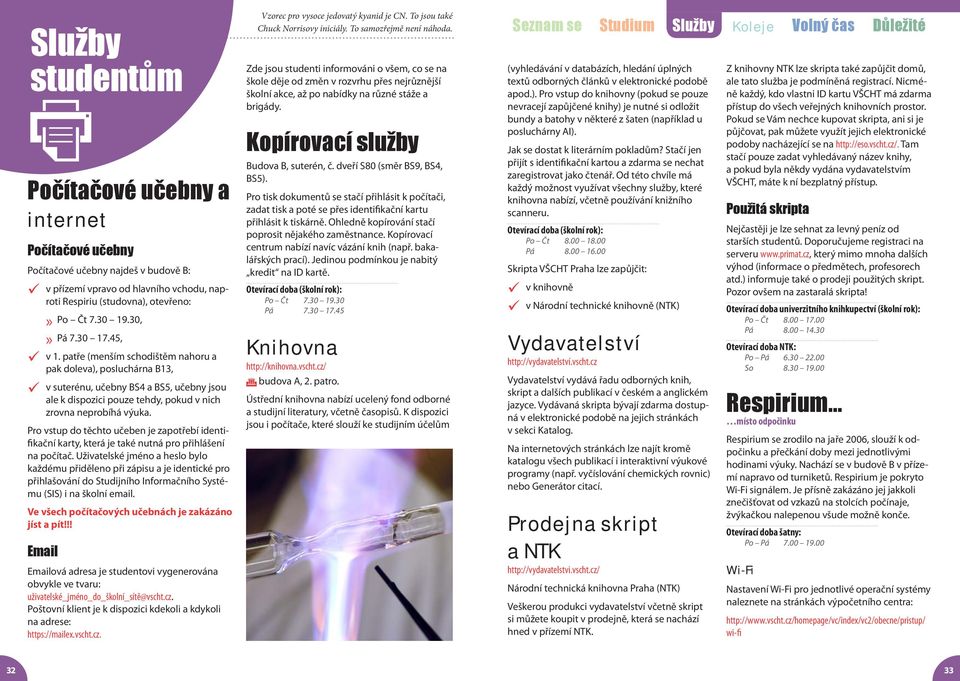 Pro vstup do těchto učeben je zapotřebí identifikační karty, která je také nutná pro přihlášení na počítač.