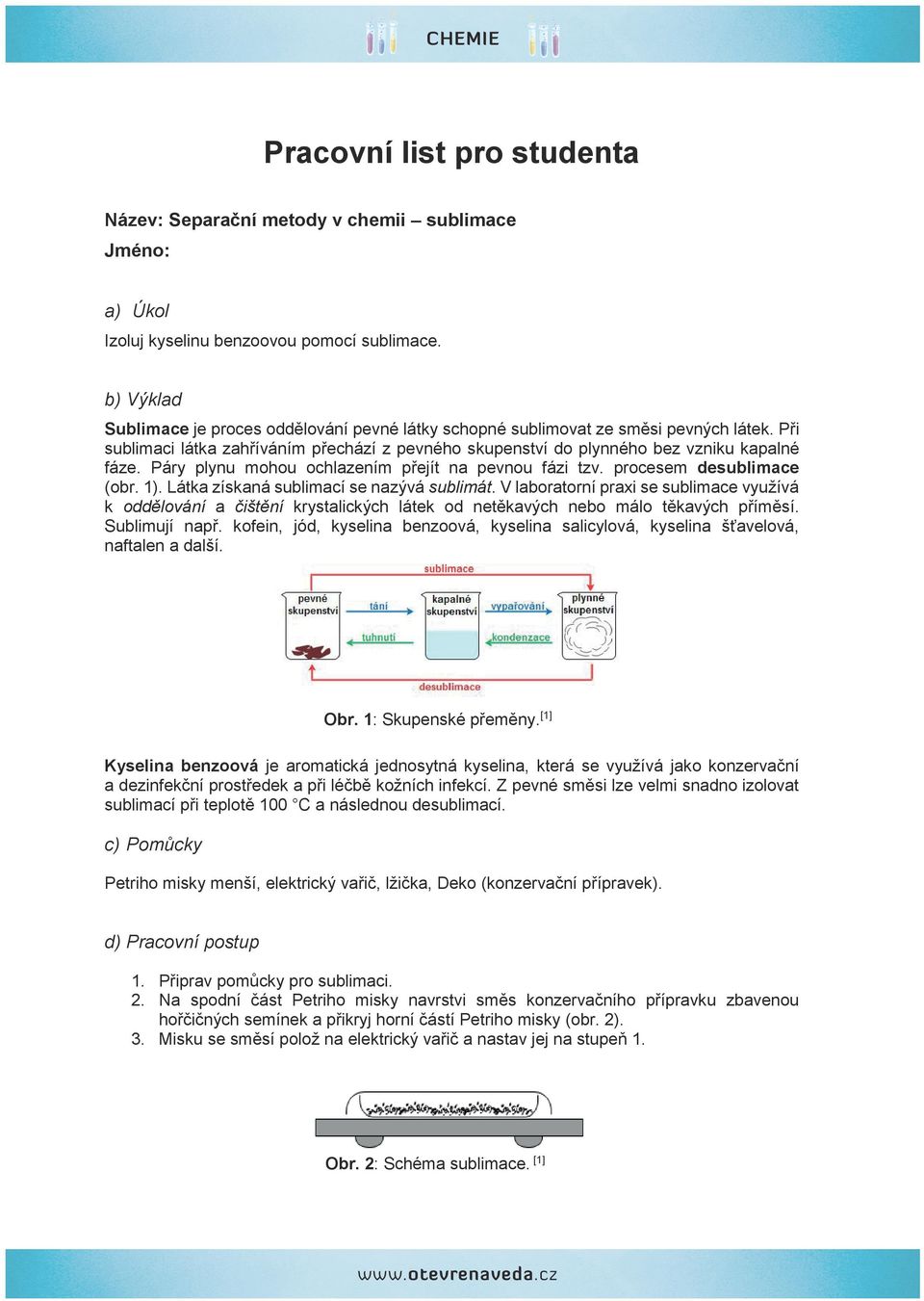 Páry plynu mohou ochlazením přejít na pevnou fázi tzv. procesem desublimace (obr. 1). Látka získaná sublimací se nazývá sublimát.