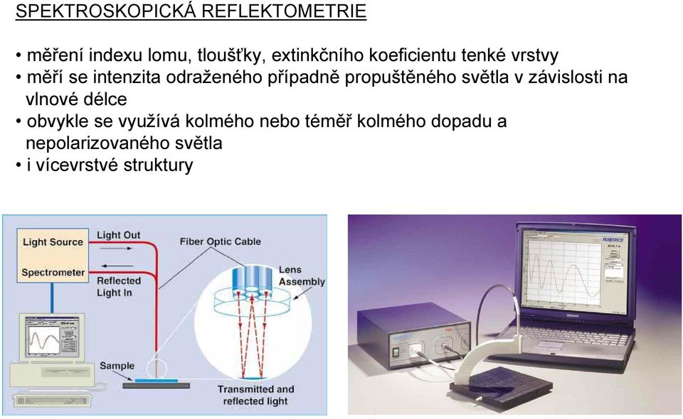 propuštěého světla v závislosti a vlové délce obvykle se využívá