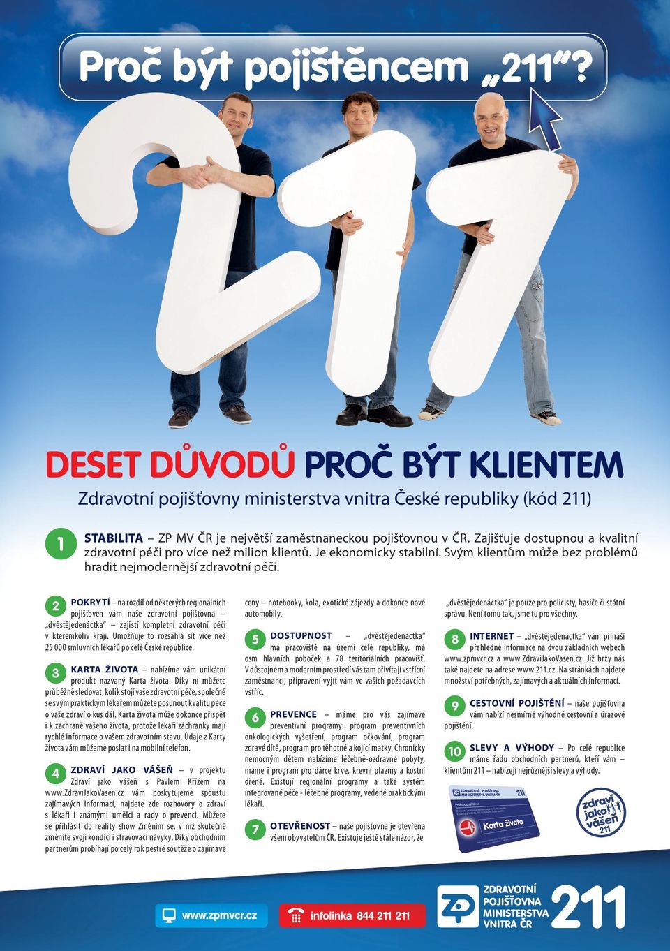 POKRYTÍ na rozdíl od některých regionálních pojišťoven vám naše zdravotní pojišťovna dvěstějedenáctka zajistí kompletní zdravotní péči v kterémkoliv kraji.