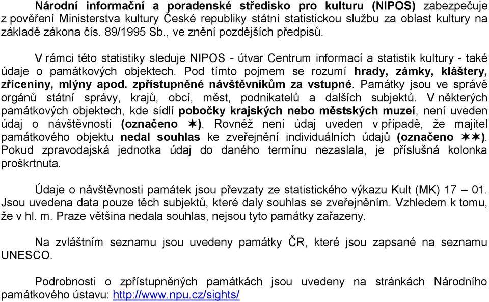 Pod tímto pojmem se rozumí hrady, zámky, kláštery, zříceniny, mlýny apod. zpřístupněné návštěvníkům za vstupné.