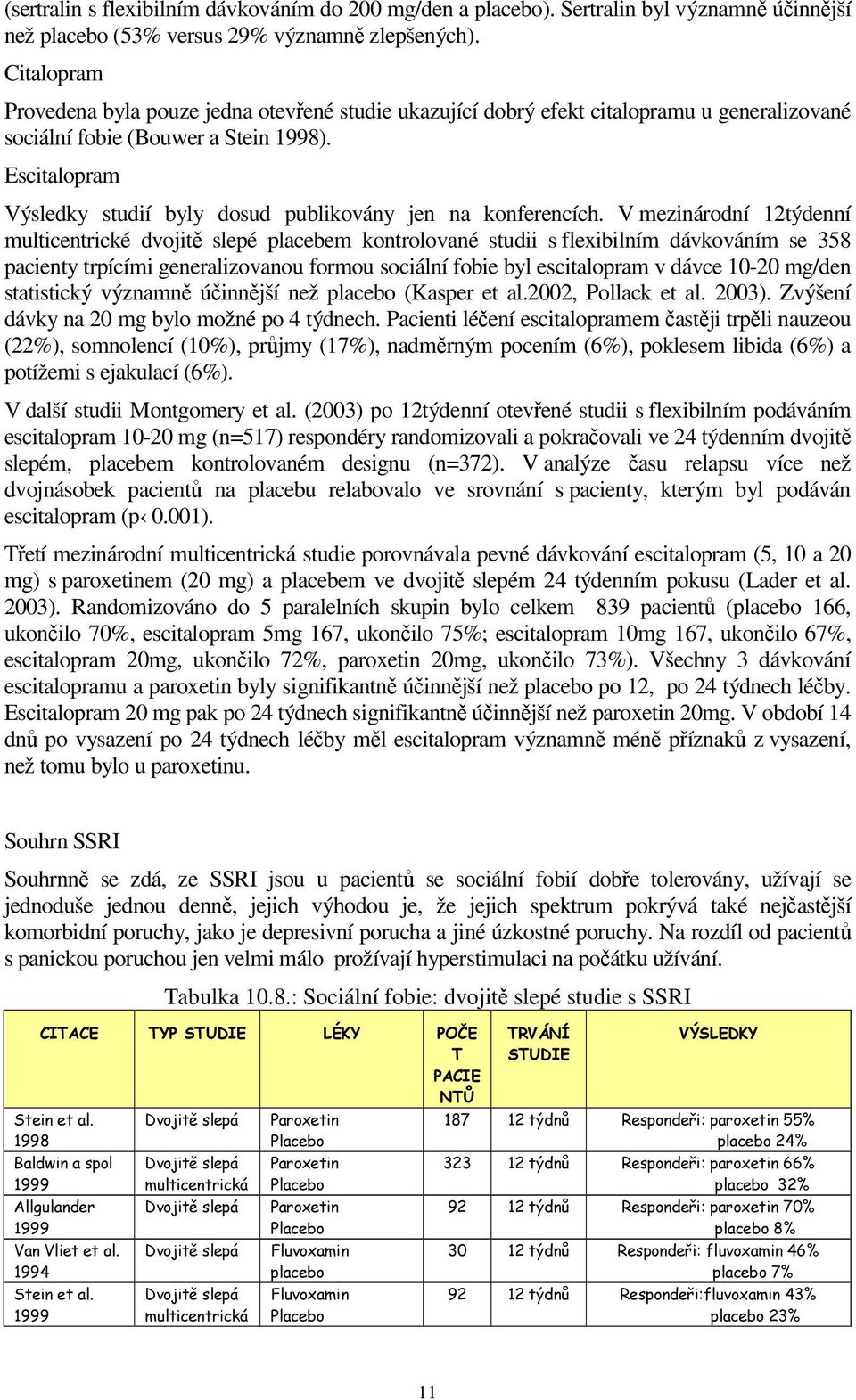 Escitalopram Výsledky studií byly dosud publikovány jen na konferencích.