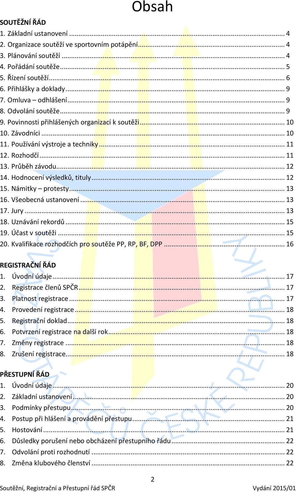 .. 12 14. Hodnocení výsledků, tituly... 12 15. Námitky protesty... 13 16. Všeobecná ustanovení... 13 17. Jury... 13 18. Uznávání rekordů... 15 19. Účast v soutěži... 15 20.