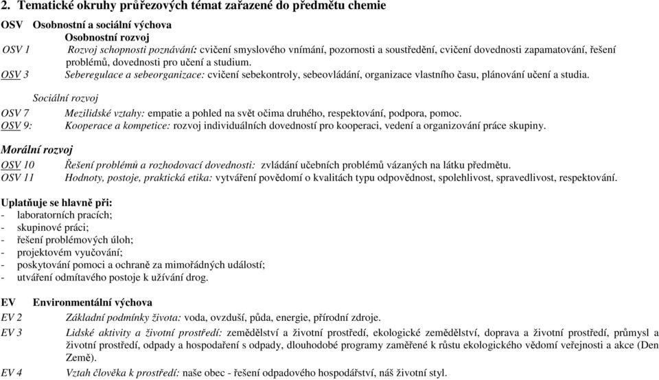 Sociální rozvoj OSV 7 Mezilidské vztahy: empatie a pohled na svět očima druhého, respektování, podpora, pomoc.