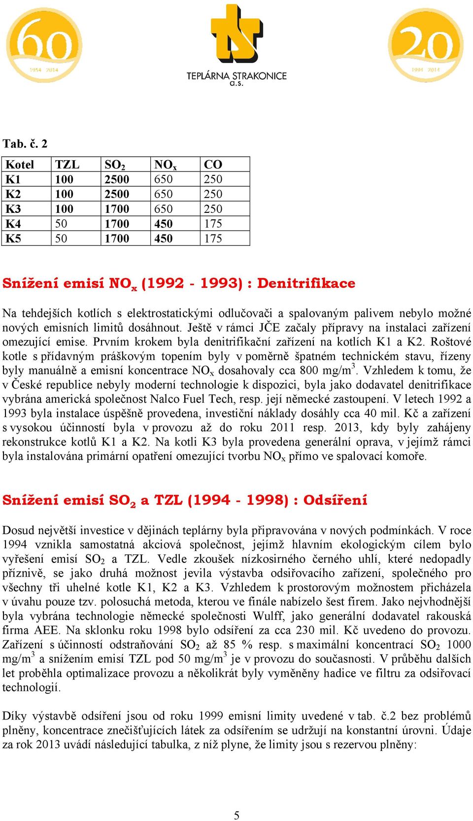 elektrostatickými odlučovači a spalovaným palivem nebylo možné nových emisních limitů dosáhnout. Ještě v rámci JČE začaly přípravy na instalaci zařízení omezující emise.