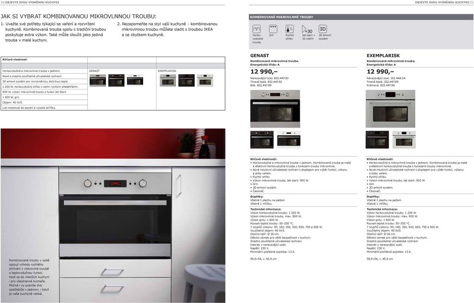 Nezapomeňte na styl vaší kuchyně kombinovanou mikrovlnnou troubu můžete sladit s troubou IKEA a se zbytkem kuchyně.