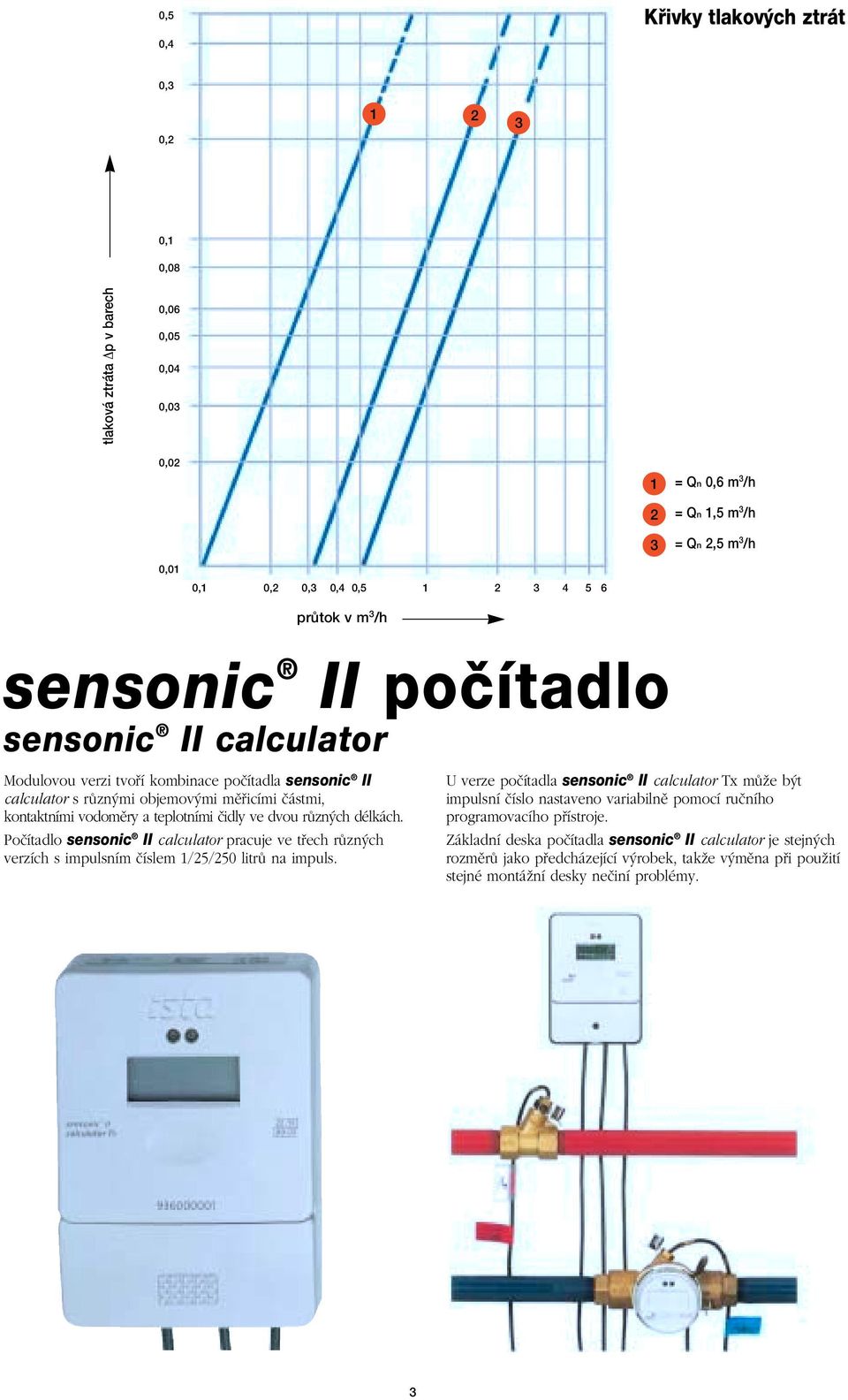 dvou rûzn ch délkách. Poãítadlo sensonic II calculator pracuje ve tfiech rûzn ch verzích s impulsním ãíslem 1/25/250 litrû na impuls.