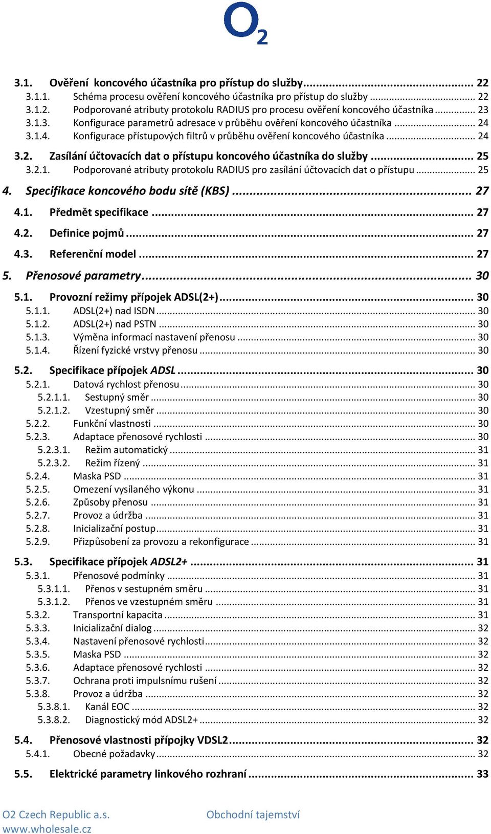 .. 25 3.2.1. Podporované atributy protokolu RADIUS pro zasílání účtovacích dat o přístupu... 25 4. Specifikace koncového bodu sítě (KBS)... 27 4.1. Předmět specifikace... 27 4.2. Definice pojmů... 27 4.3. Referenční model.