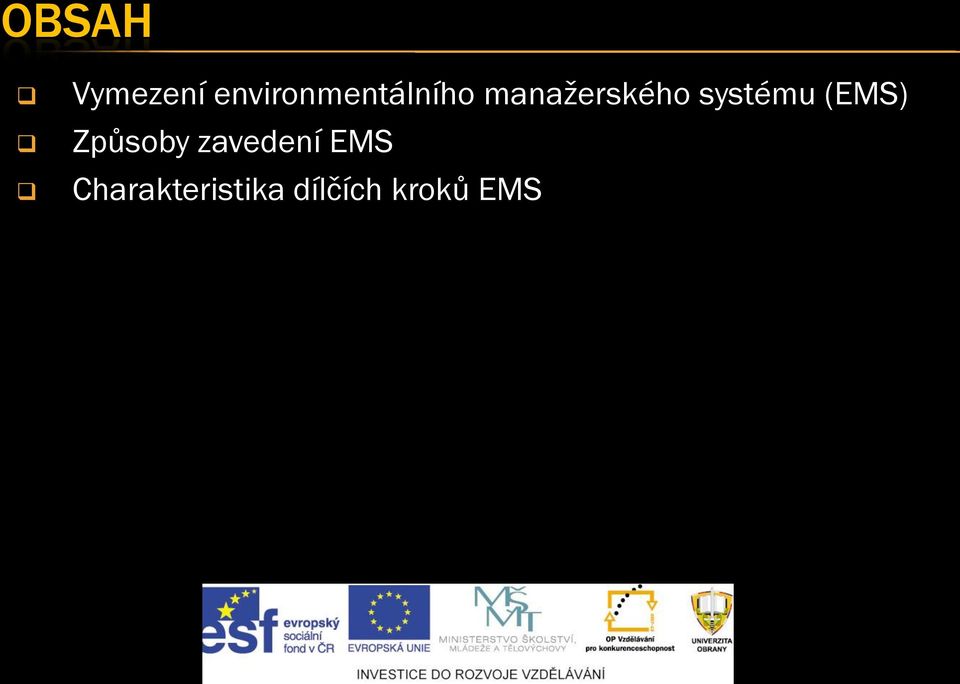 manažerského systému (EMS)