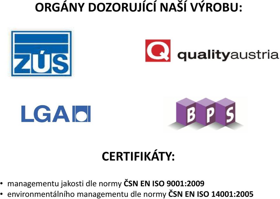 normy ČSN EN ISO 9001:2009