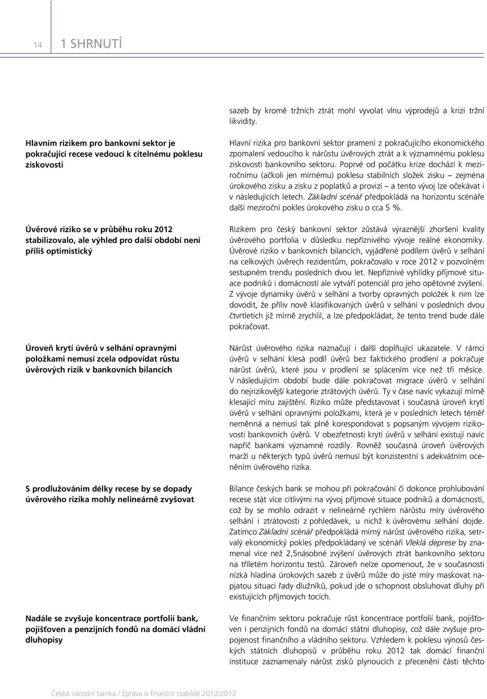 optimistický Úroveň krytí úvěrů v selhání opravnými položkami nemusí zcela odpovídat růstu úvěrových rizik v bankovních bilancích S prodlužováním délky recese by se dopady úvěrového rizika mohly