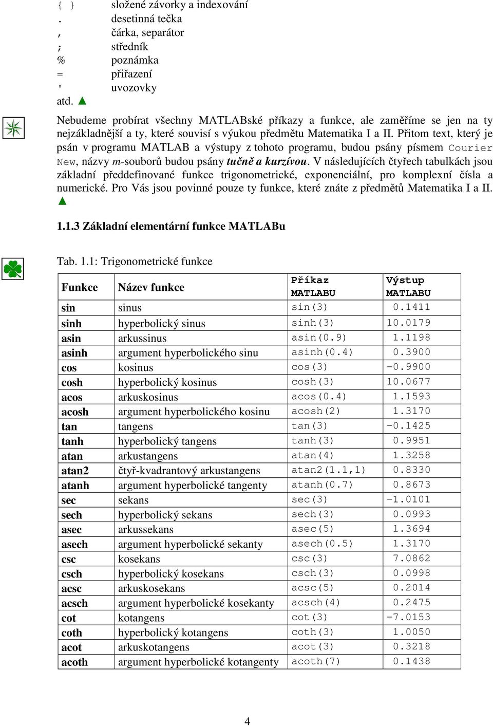 Přitom text, který je psán v programu MATLAB a výstupy z tohoto programu, budou psány písmem Courier New, názvy m-souborů budou psány tučně a kurzívou.