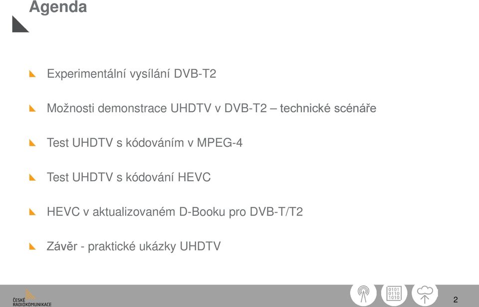 s kódováním v MPEG-4 Test UHDTV s kódování HEVC HEVC v