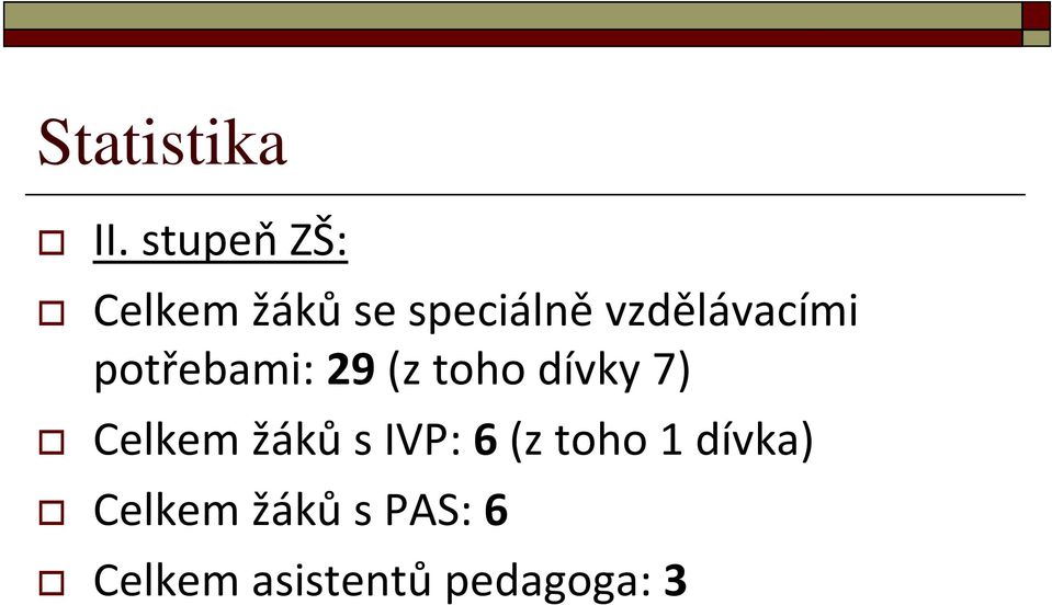 vzdělávacími potřebami: 29 (z toho dívky 7)