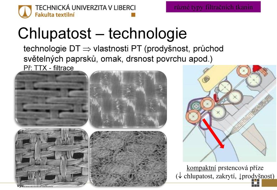 paprsků, omak, drsnost povrchu apod.