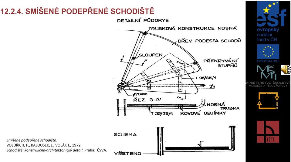 podepřené schodiště. VOLDŘICH, F.