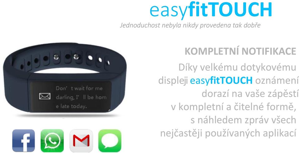 easyfittouch oznámení dorazí na vaše zápěstí v kompletní a