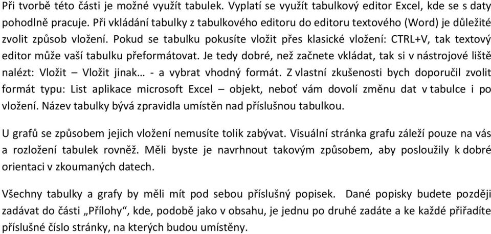 Pokud se tabulku pokusíte vložit přes klasické vložení: CTRL+V, tak textový editor může vaší tabulku přeformátovat.