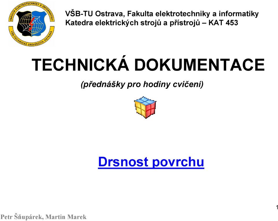 přístrojů KAT 453 TECHNICKÁ DOKUMENTACE