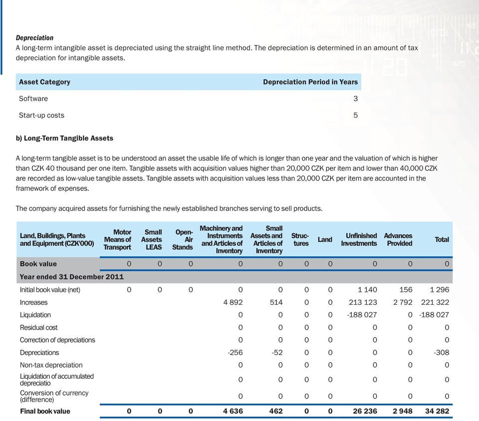 one year and the valuation of which is higher than CZK 40 thousand per one item.