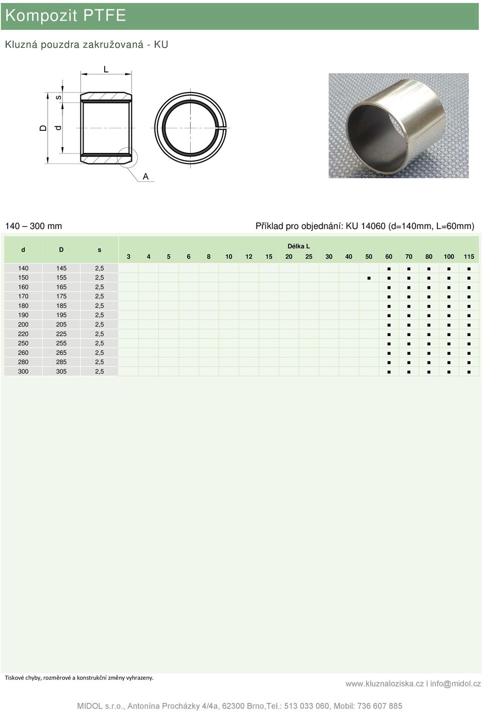 Kluzná pouzdra Katalog - PDF Stažení zdarma