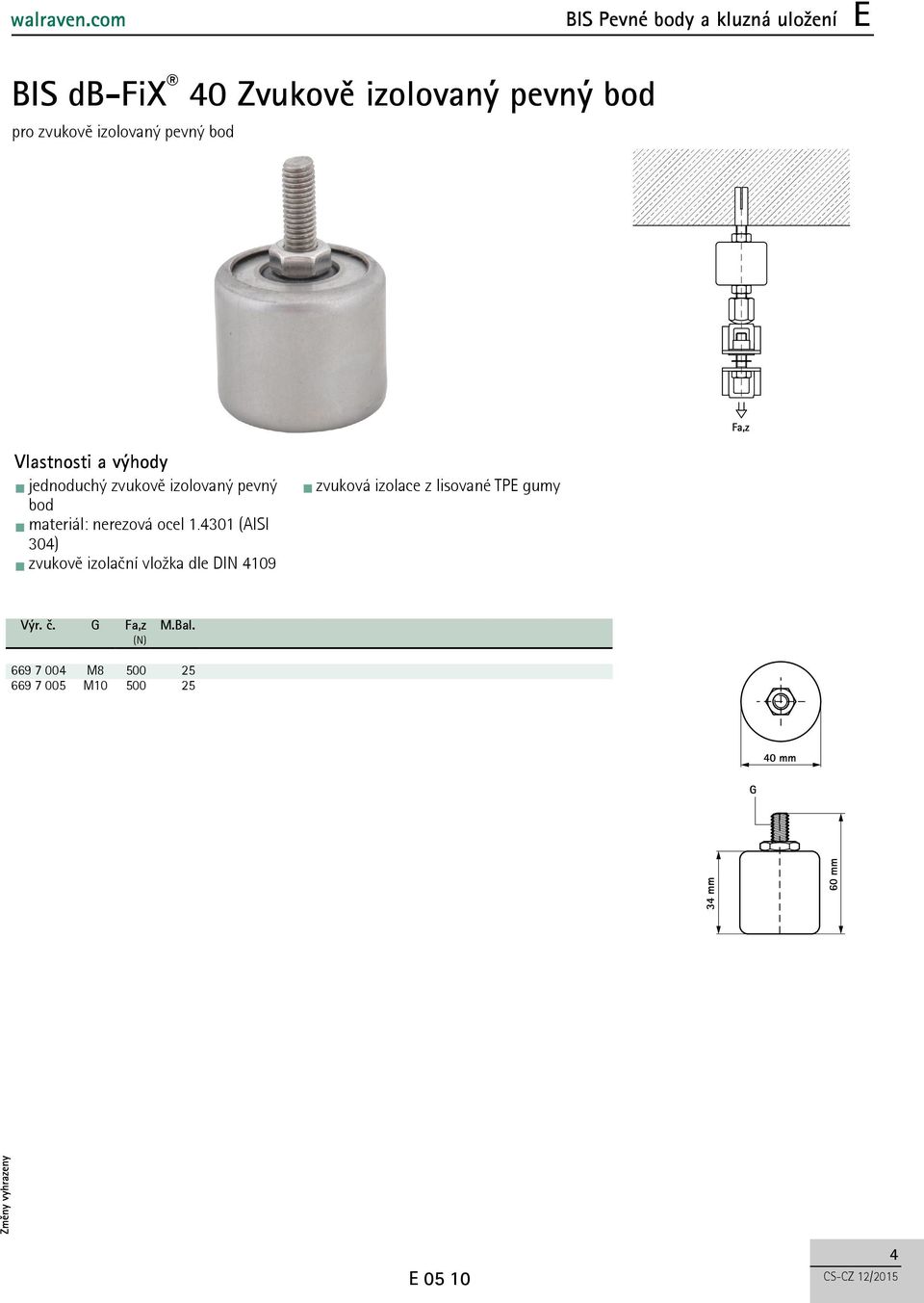 ocel.430 (AISI 304) zvukově izolační vložka dle DIN 409 zvuková izolace z lisované