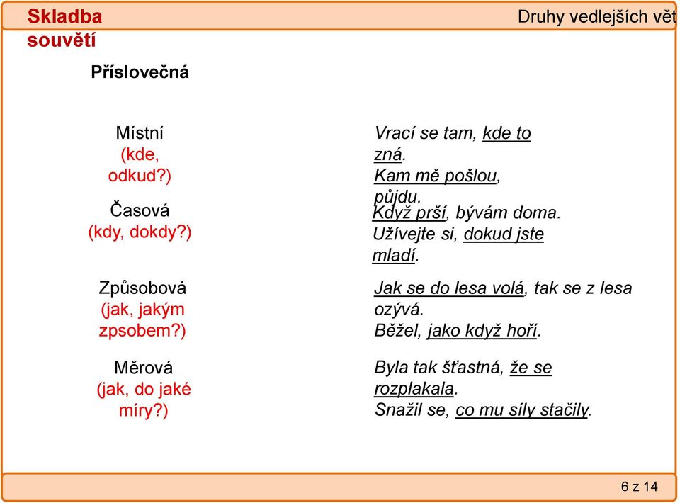 Kam mě pošlou, půjdu. Když prší, bývám doma. Užívejte si, dokud jste mladí.