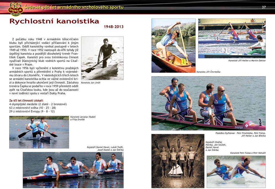 Kanoisti pro svou tréninkovou činnost využívali Důstojnický klub vodních sportů na Císařské louce v Praze.