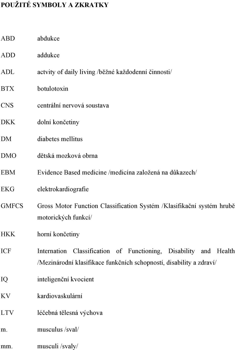 elektrokardiografie Gross Motor Function Classification Systém /Klasifikační systém hrubě motorických funkcí/ horní končetiny Internation Classification of