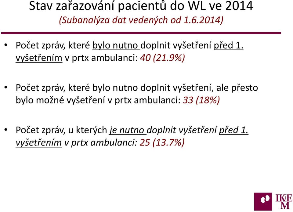 vyšetřením v prtx ambulanci: 40 (21.