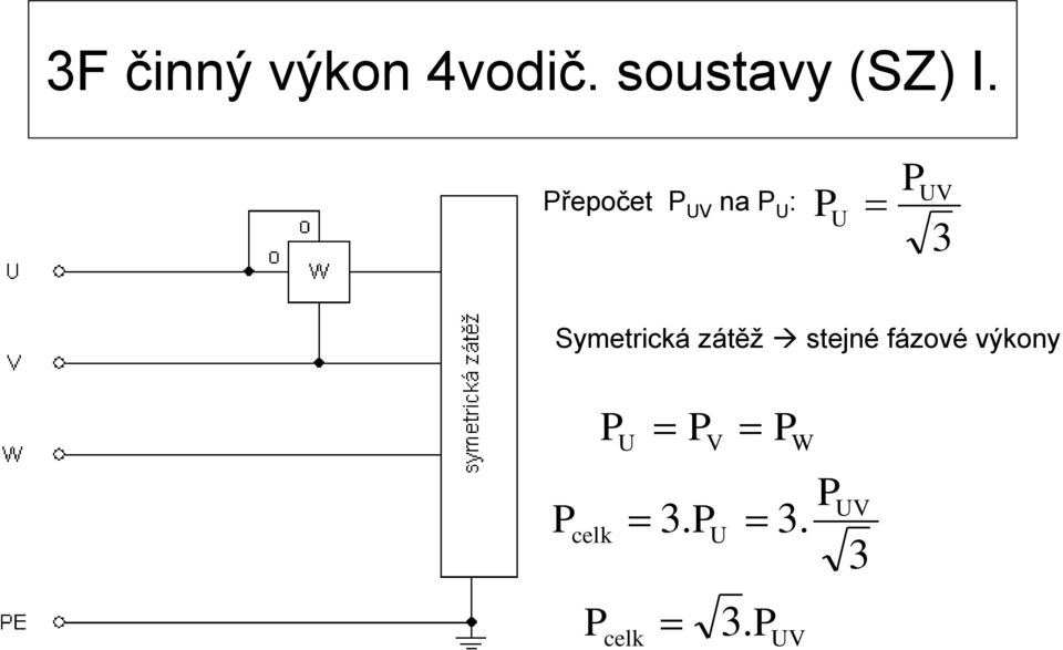 řepočet UV na U : U UV