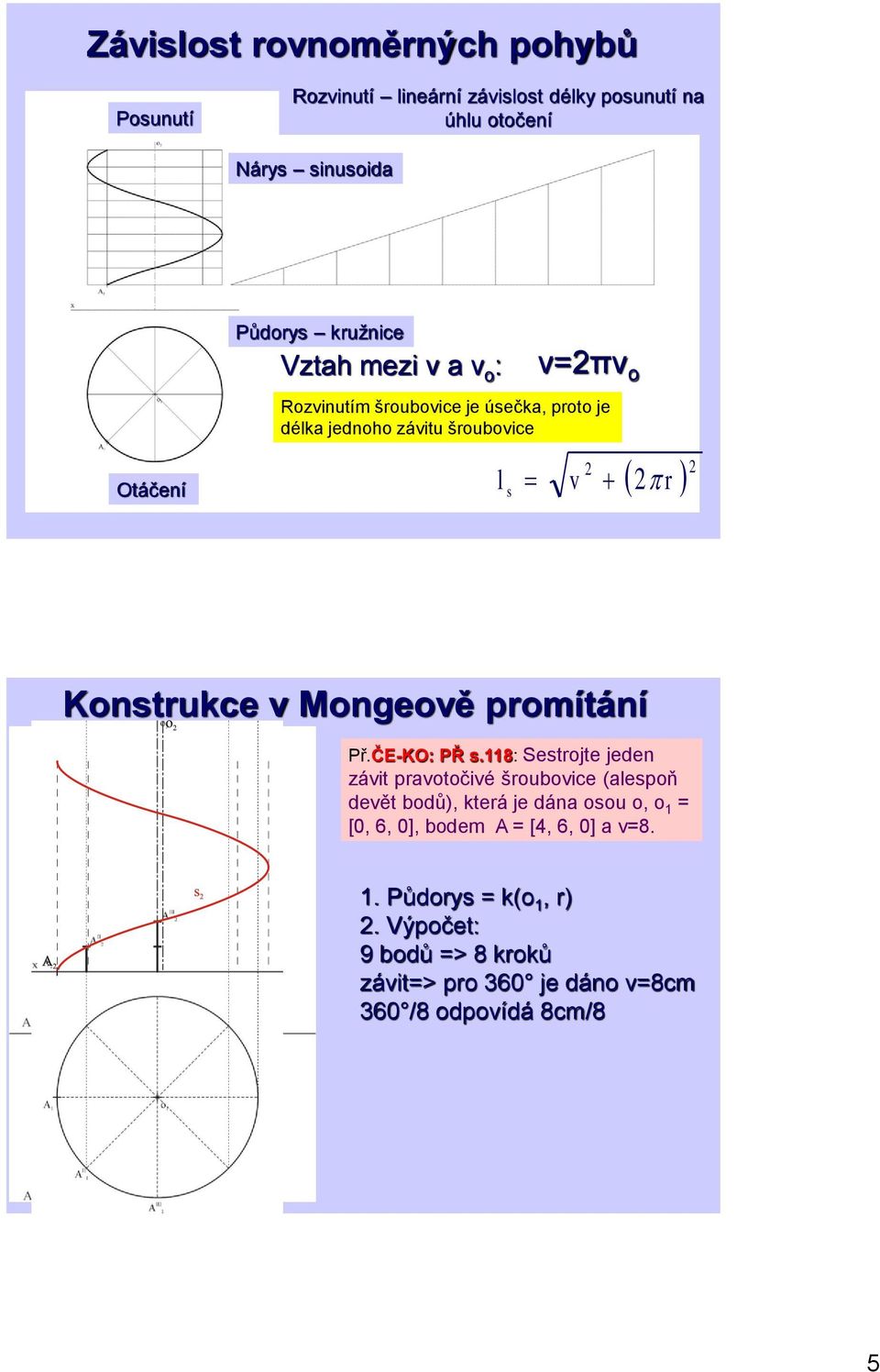 v Mongeově promítání Př.ČE-KO: PŘ s.