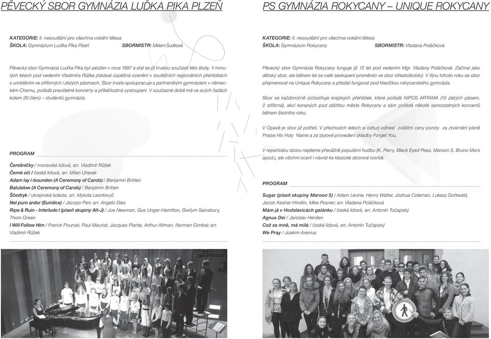 V minulých letech pod vedením Vladimíra Růžka získával úspěšná ocenění v soutěžních regionálních přehlídkách s umístěním ve stříbrných i zlatých pásmech.