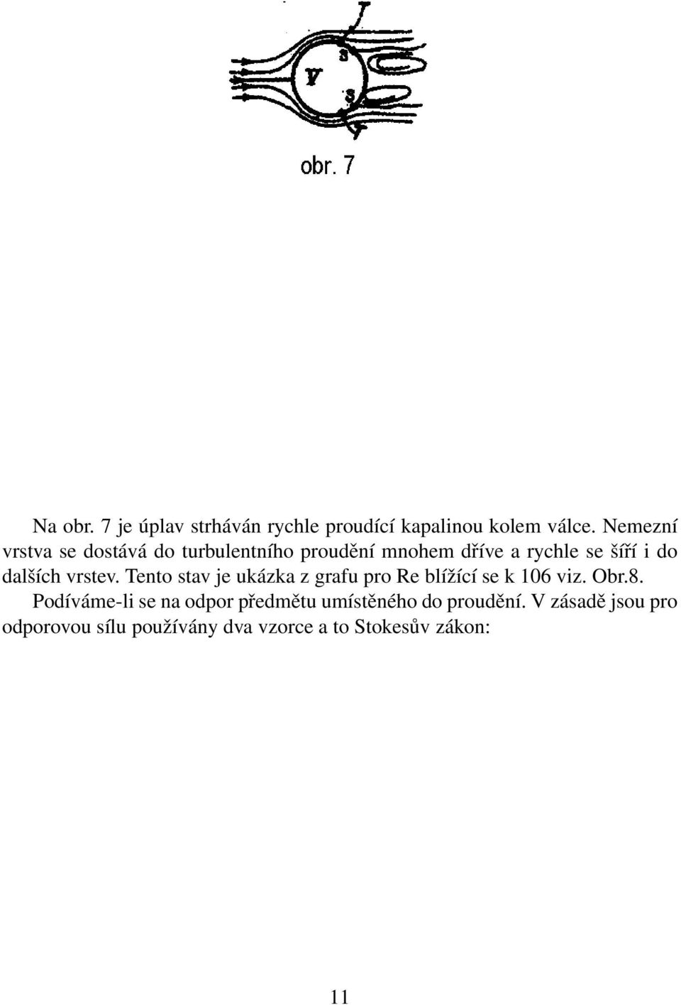 dalších vrstev. Tento stav je ukázka z grafu pro Re blížící se k 106 viz. Obr.8.