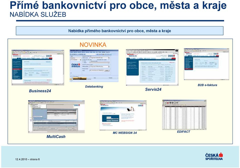 kraje NOVINKA Business24 Databanking Servis24 B2B