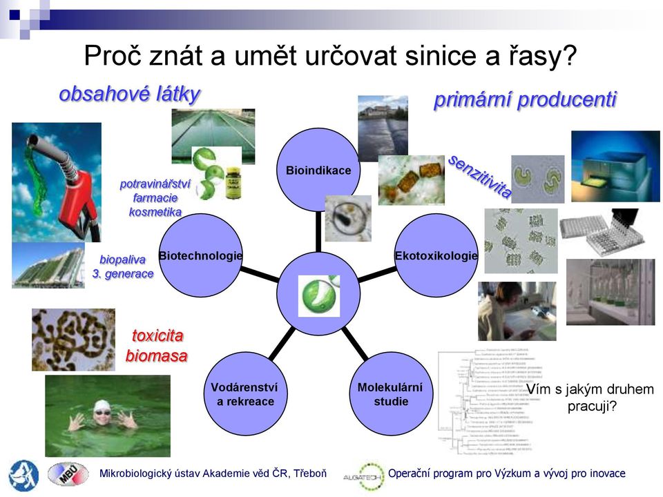 generace Děkuji za pozornost Ekotoxikologie toxicita biomasa Vodárenství a rekreace Molekulární studie Vím s jakým druhem pracuji?