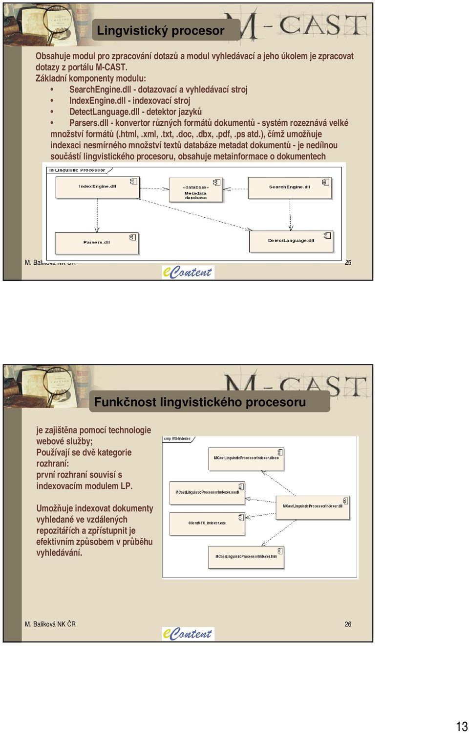 dll - konvertor různých formátů dokumentů - systém rozeznává velké množství formátů (.html,.xml,.txt,.doc,.dbx,.pdf,.ps atd.