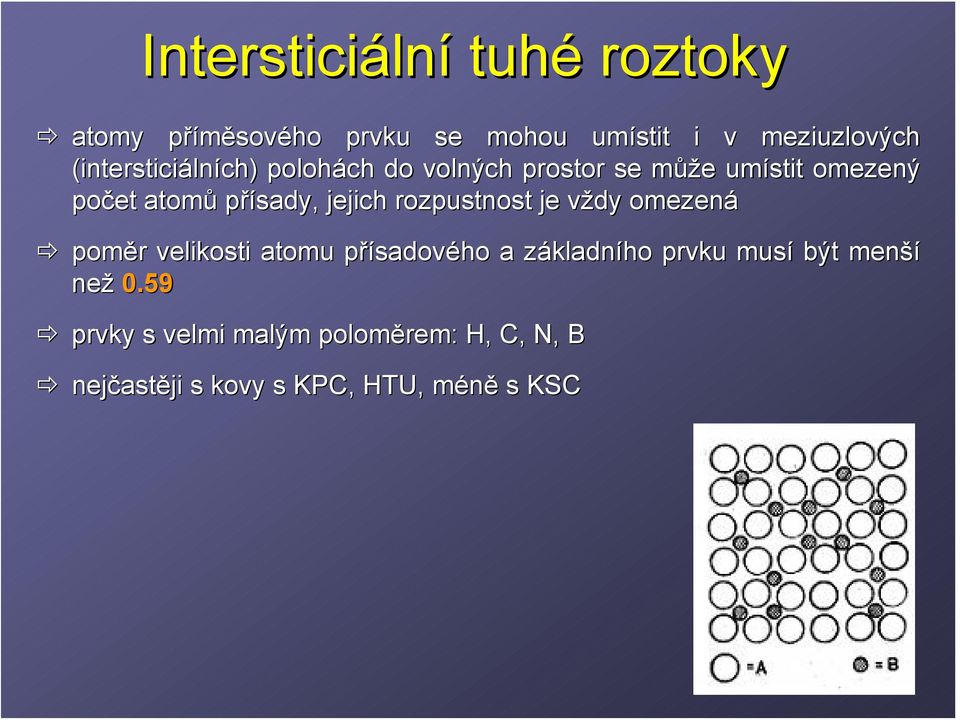 jejich rozpustnost je vždy v omezená poměr r velikosti atomu přísadovp sadového a základnz kladního