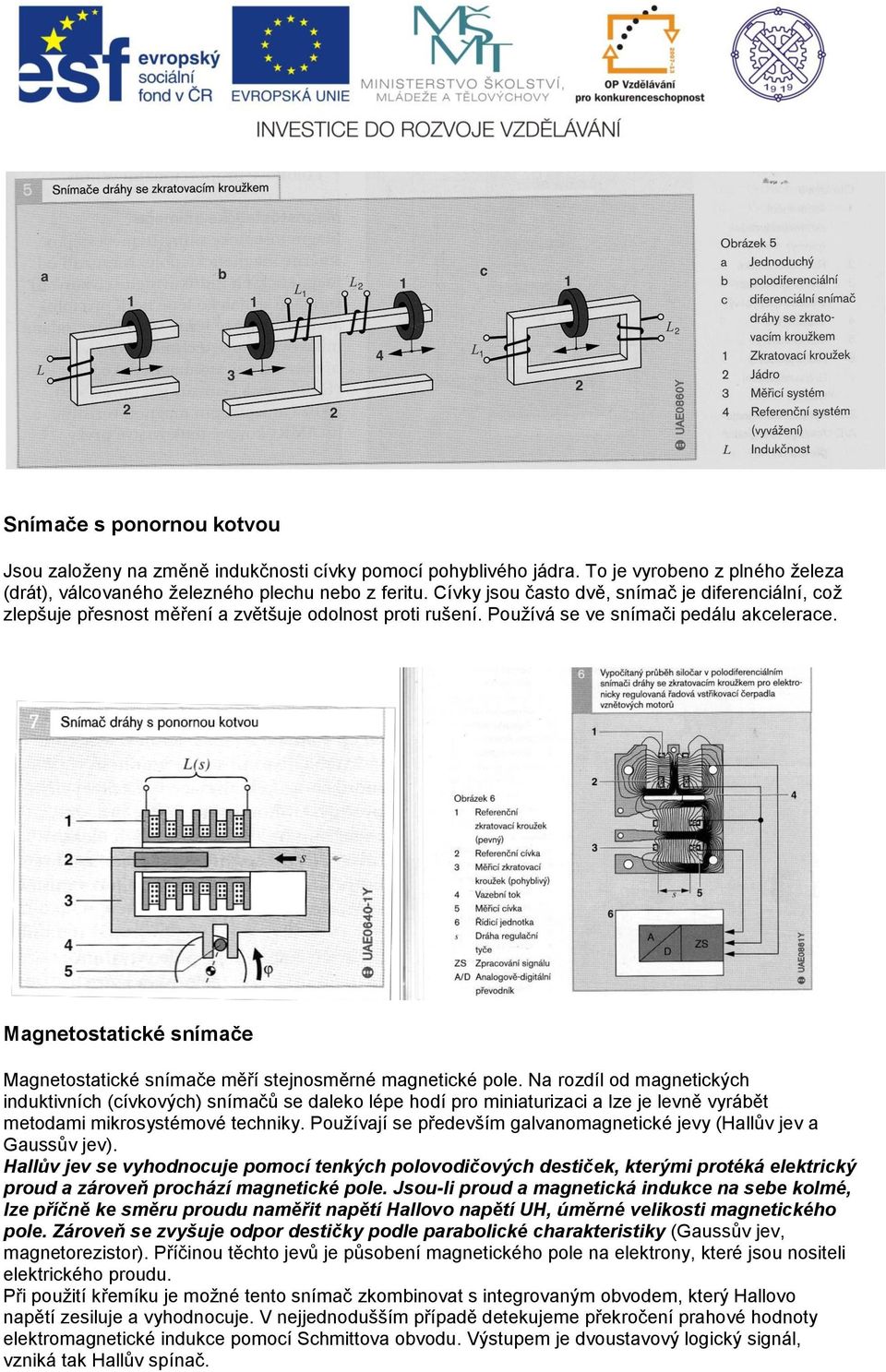 Magnetostatické snímače Magnetostatické snímače měří stejnosměrné magnetické pole.