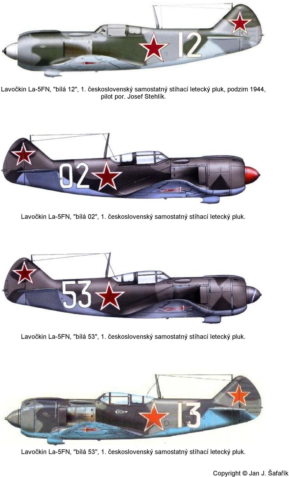 Lavočkin La-5FN, "bílá 02", 1. československý samostatný stíhací letecký pluk.